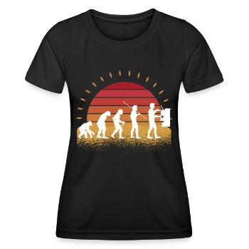 Retro Barista Portafilter Espresso Café - T-shirt sport Femme - noir - Devant - AI Model Female 172 light (172cm)