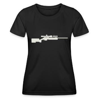 Jäger Büchse - Frauen Funktions-T-Shirt - Schwarz - Vorne - AI Model Female 172 light (172cm)