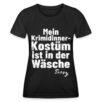 Krimidinner Kostüm in Wäsche lustiges Krimidinner - Frauen Funktions-T-Shirt - Schwarz - Vorne - AI Model Female 172 light (172cm)