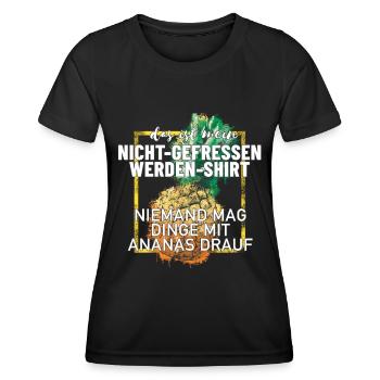Ananas Nicht Gefressen werden lustiges Shirt - Frauen Funktions-T-Shirt - Schwarz - Vorne - AI Model Female 172 light (172cm)