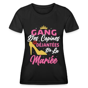 Gang des Copines Déjantées De La Mariée - T-shirt sport Femme - noir - Devant - AI Model Female 172 light (172cm)