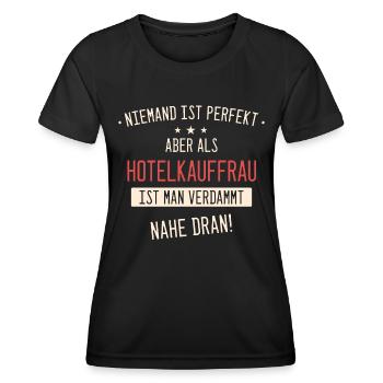 Hotelkauffrau Kauffrau Hotel Beruf Spruch - Frauen Funktions-T-Shirt - Schwarz - Vorne - AI Model Female 172 light (172cm)