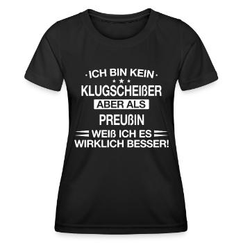 Preußen Ostpreußen Kaiserreich Spruch Heimat - Frauen Funktions-T-Shirt - Schwarz - Vorne - AI Model Female 172 light (172cm)