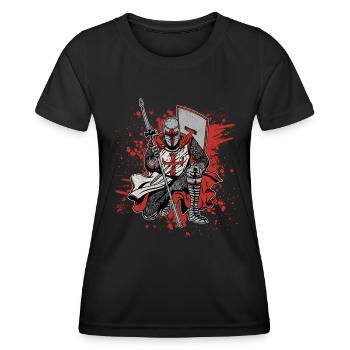 Croisés Templiers Deus Vult Templiers Templiers - T-shirt sport Femme - noir - Devant - AI Model Female 172 light (172cm)