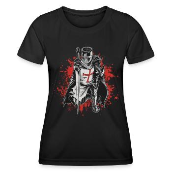 Crusader Knights Templar Deus Vult Knight Templar - Women's Functional T-Shirt - black - Front - AI Model Female 172 light (172cm)