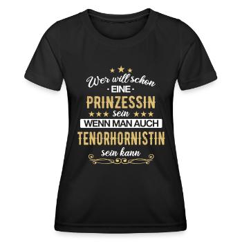Tenorhorn Blasinstrument Tenorhornistin Spruch - Frauen Funktions-T-Shirt - Schwarz - Vorne - AI Model Female 172 light (172cm)