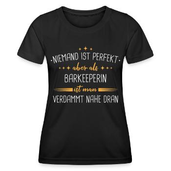 Barkeeper Kellner Barfrau Alkohol Cocktail Spruch - Frauen Funktions-T-Shirt - Schwarz - Vorne - AI Model Female 172 light (172cm)