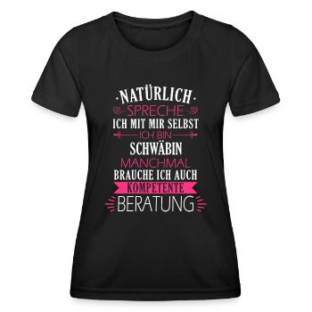 Schwaben Schwabe Schwaben Oberschwaben - Frauen Funktions-T-Shirt - Schwarz - Vorne - AI Model Female 172 light (172cm)