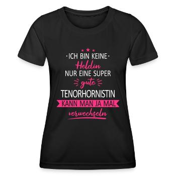 Tenorhorn Blasinstrument Tenorhornistin Spruch - Frauen Funktions-T-Shirt - Schwarz - Vorne - AI Model Female 172 light (172cm)