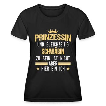 Schwaben Schwabe Schwaben Oberschwaben - Frauen Funktions-T-Shirt - Schwarz - Vorne - AI Model Female 172 light (172cm)
