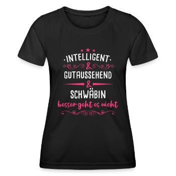 Schwaben Schwabe Schwaben Oberschwaben - Frauen Funktions-T-Shirt - Schwarz - Vorne - AI Model Female 172 light (172cm)