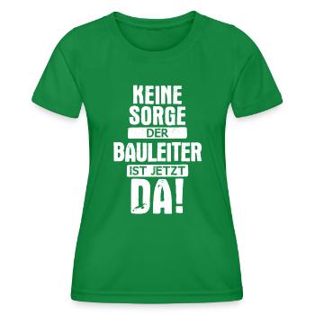 Bauleiter Bauleiterin Bauarbeiter Beruf Spruch - Frauen Funktions-T-Shirt - Kelly Green - Vorne - AI Model Female 172 dark (172cm)