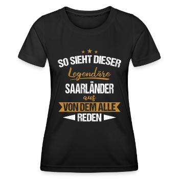 Saarland Saarländerin Saarländer Spruch - Frauen Funktions-T-Shirt - Schwarz - Vorne - AI Model Female 172 light (172cm)