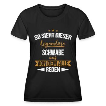 Schwaben Schwabe Schwaben Oberschwaben - Frauen Funktions-T-Shirt - Schwarz - Vorne - AI Model Female 172 light (172cm)