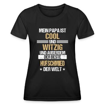 Hufschmied Hufe Schmied Tierhufen Hufeisen Spruch - Frauen Funktions-T-Shirt - Schwarz - Vorne - AI Model Female 172 light (172cm)
