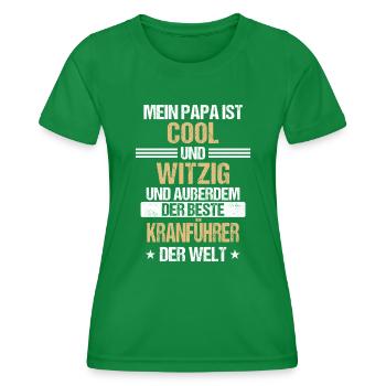 Kranführer Kran Baustelle Kranfahrer Spruch - Frauen Funktions-T-Shirt - Kelly Green - Vorne - AI Model Female 172 dark (172cm)