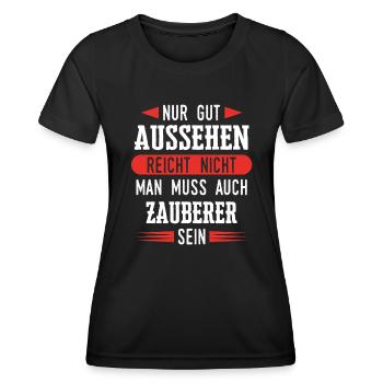 Zauberer Zaubern Magier Zaubertricks Spruch - Frauen Funktions-T-Shirt - Schwarz - Vorne - AI Model Female 172 light (172cm)