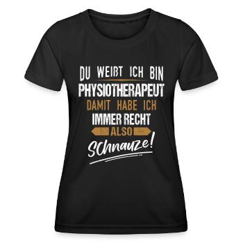 Physiotherapeut Physio Praxis Physiotherapie - Frauen Funktions-T-Shirt - Schwarz - Vorne - AI Model Female 172 light (172cm)