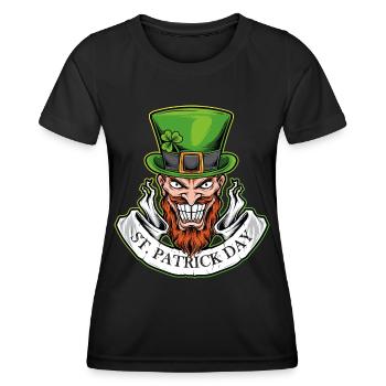 Sourire le jour de la Saint-Patrick - T-shirt sport Femme - noir - Devant - AI Model Female 172 light (172cm)