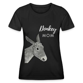 Maman âne - T-shirt sport Femme - noir - Devant - AI Model Female 172 light (172cm)