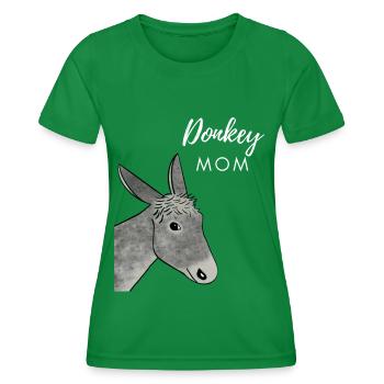 Donkey Mom - Frauen Funktions-T-Shirt - Kelly Green - Vorne - AI Model Female 172 dark (172cm)