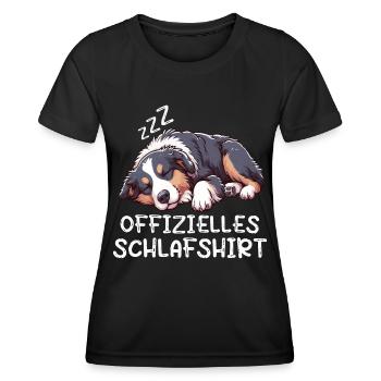 Offizielles Schlafshirt Australian Shepherd Aussie - Frauen Funktions-T-Shirt - Schwarz - Vorne - AI Model Female 172 light (172cm)