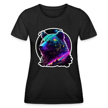 Psychedelic Bear - Frauen Funktions-T-Shirt - Schwarz - Vorne - AI Model Female 172 light (172cm)