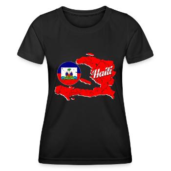 Haiti - Frauen Funktions-T-Shirt - Schwarz - Vorne - AI Model Female 172 light (172cm)