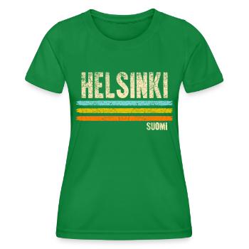 Helsinki Finland Suomi - Women's Functional T-Shirt - kelly green - Front - AI Model Female 172 dark (172cm)