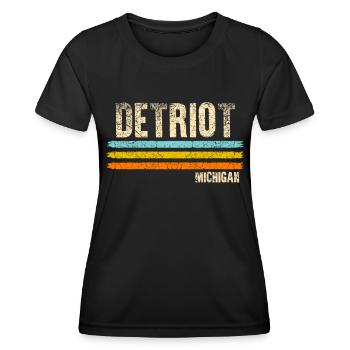 Detroit Michigan - T-shirt sport Femme - noir - Devant - AI Model Female 172 light (172cm)