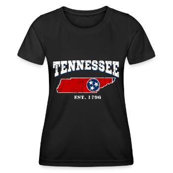 Tennessee est. 1796 - T-shirt sport Femme - noir - Devant - AI Model Female 172 light (172cm)