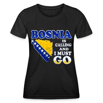 Bosnia is on the call - Women's Functional T-Shirt - black - Front - AI Model Female 172 light (172cm)