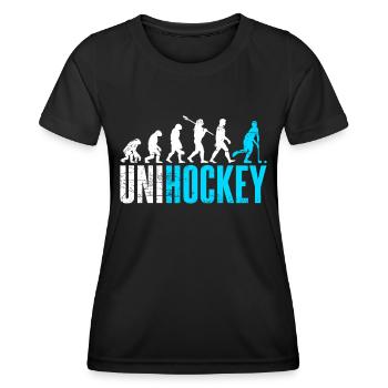 Unihockey - Frauen Funktions-T-Shirt - Schwarz - Vorne - AI Model Female 172 light (172cm)