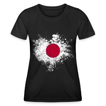 Japan Flagge - Frauen Funktions-T-Shirt - Schwarz - Vorne - AI Model Female 172 light (172cm)