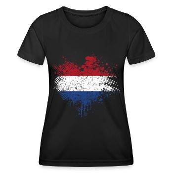 Pays-Bas Pavillon - T-shirt sport Femme - noir - Devant - AI Model Female 172 light (172cm)