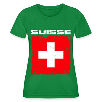 Suisse Fan - T-shirt sport Femme - vert - Devant - AI Model Female 172 dark (172cm)