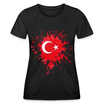 Drapeau de la Turquie - T-shirt sport Femme - noir - Devant - AI Model Female 172 light (172cm)