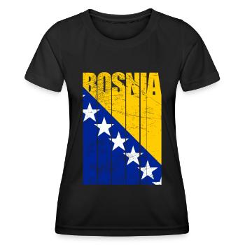 Drapeau de la Bosnie - T-shirt sport Femme - noir - Devant - AI Model Female 172 light (172cm)