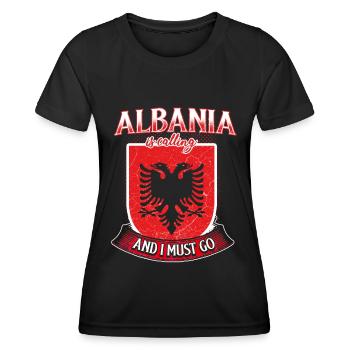 Albanien - Frauen Funktions-T-Shirt - Schwarz - Vorne - AI Model Female 172 light (172cm)