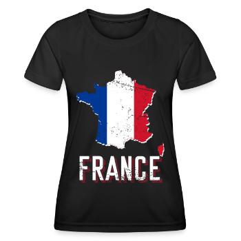 Frankreich - Frauen Funktions-T-Shirt - Schwarz - Vorne - AI Model Female 172 light (172cm)