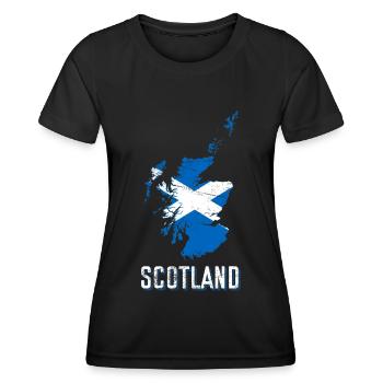 Schottland Flagge Geografie - Frauen Funktions-T-Shirt - Schwarz - Vorne - AI Model Female 172 light (172cm)