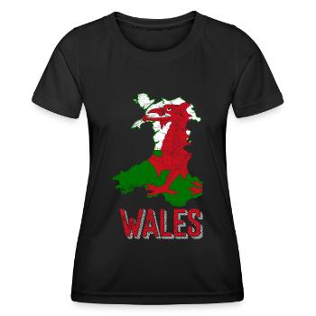 Wales - Women's Functional T-Shirt - black - Front - AI Model Female 172 light (172cm)