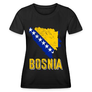 Fan de Bosnie - T-shirt sport Femme - noir - Devant - AI Model Female 172 light (172cm)