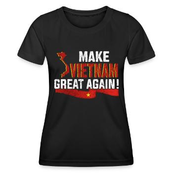 Rends le Vietnam plus grand - T-shirt sport Femme - noir - Devant - AI Model Female 172 light (172cm)