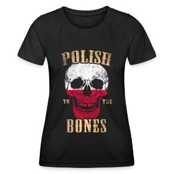 Polonais jusqu’aux os - T-shirt sport Femme - noir - Devant - AI Model Female 172 light (172cm)