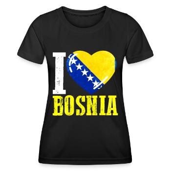 J’aime la Bosnie - T-shirt sport Femme - noir - Devant - AI Model Female 172 light (172cm)