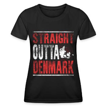 Tout droit sorti du Danemark - T-shirt sport Femme - noir - Devant - AI Model Female 172 light (172cm)