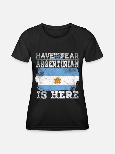 Lustiger Argentinier - Frauen Funktions-T-Shirt - Schwarz