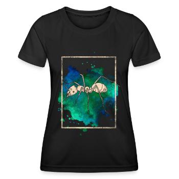 Ameise - Frauen Funktions-T-Shirt - Schwarz - Vorne - AI Model Female 172 light (172cm)