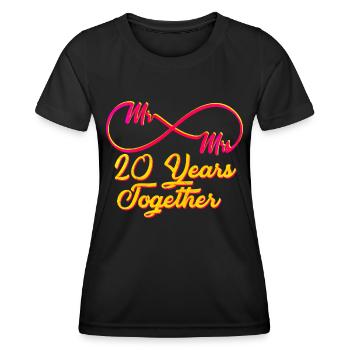 20 ans de mariage - T-shirt sport Femme - noir - Devant - AI Model Female 172 light (172cm)